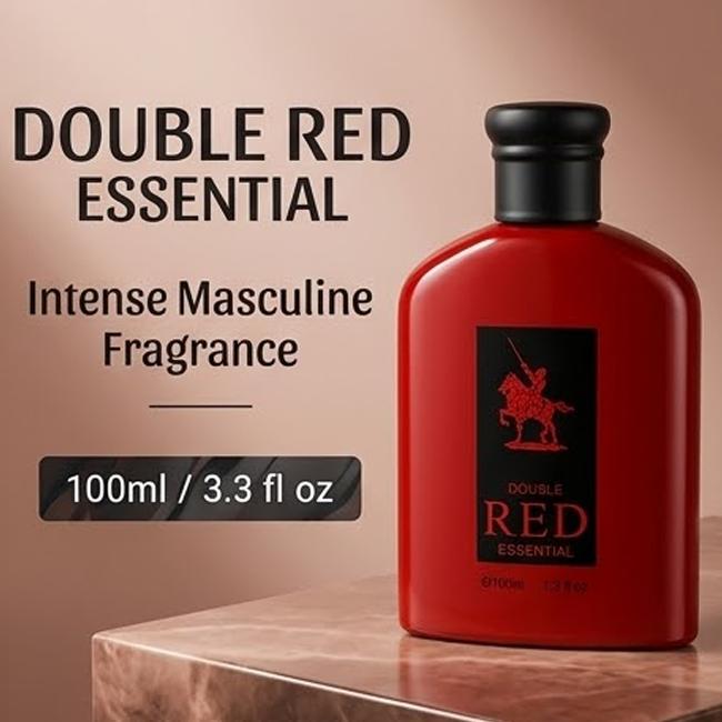 DOUBLE RED ESSENTIAL Men's Perfume 100ml | Long-lasting fragrance that lasts all day | Premium red bottle gift set | Perfect for business, commuting, and dates | Ideal birthday and holiday gift for your boyfriend or husband