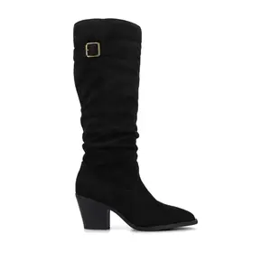 KALEAH KNEE HIGH SLOUCHY BOOT IN WIDE CALF - Black