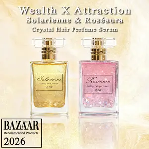 【BAZAAR RECOMMEND 2026】Roséaura & Solarienne Crystal Hair Perfume Serum | Rose Quartz for Attraction & Feminine Power | Citrine for Wealth & Success | Luxury Brand-Inspired Fragrance | Floral & Fruity Notes | Non-Greasy, Nourishing Hair Oil | 50ml