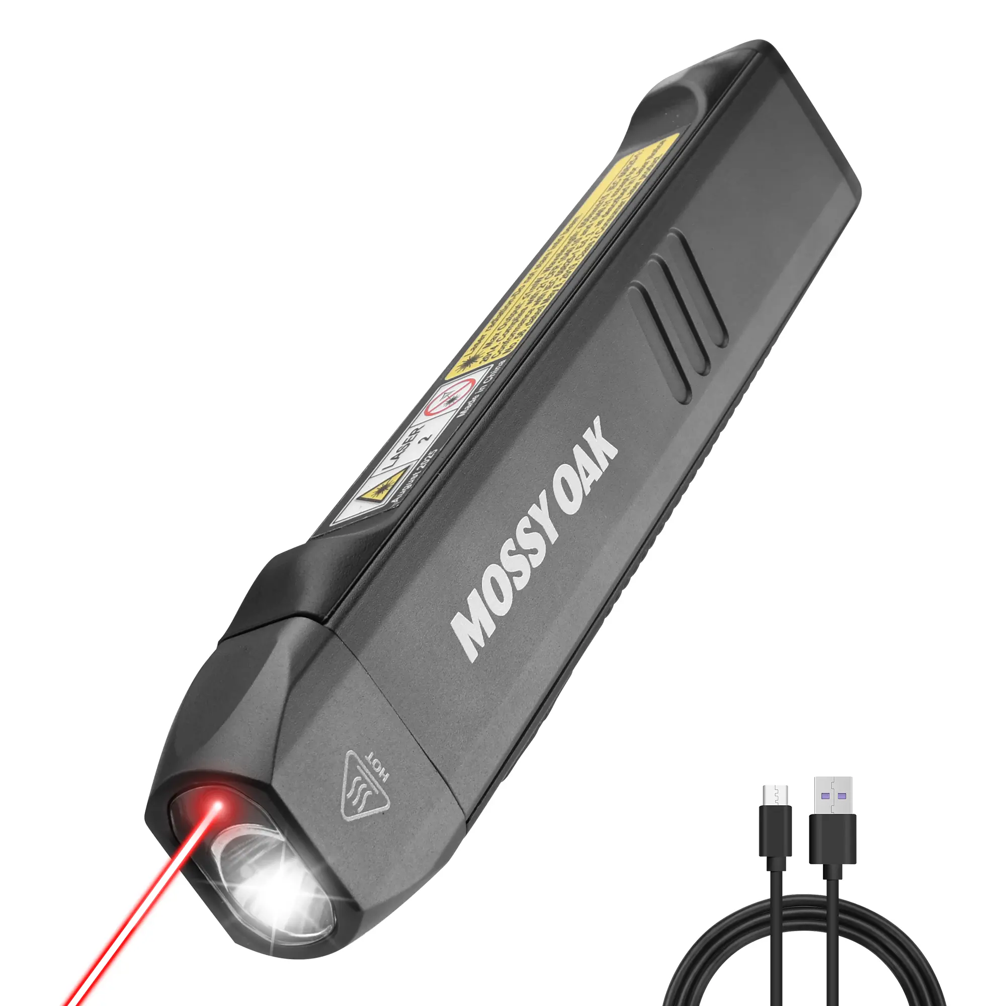 Mossy Oak Rechargeable Flat Flashlight, 1200LM Pocket Work Light with Red Light, Magnetic Base & Clip, Slim 5-Mode LED Flashlight for EDC, Outdoor & Home Use - Gray