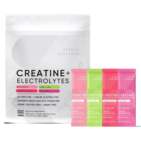 Sports Research® Creatine Electrolytes,16 Sugar-Free Flavored Variety Packs