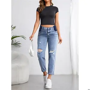Boyfriend Jeans Maternity tiktok High Waist Ripped