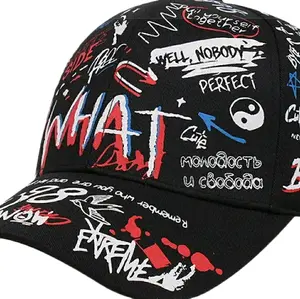 unisex adjustable black baseball cap Ladies/Mens adjustable Graffiti ball cap