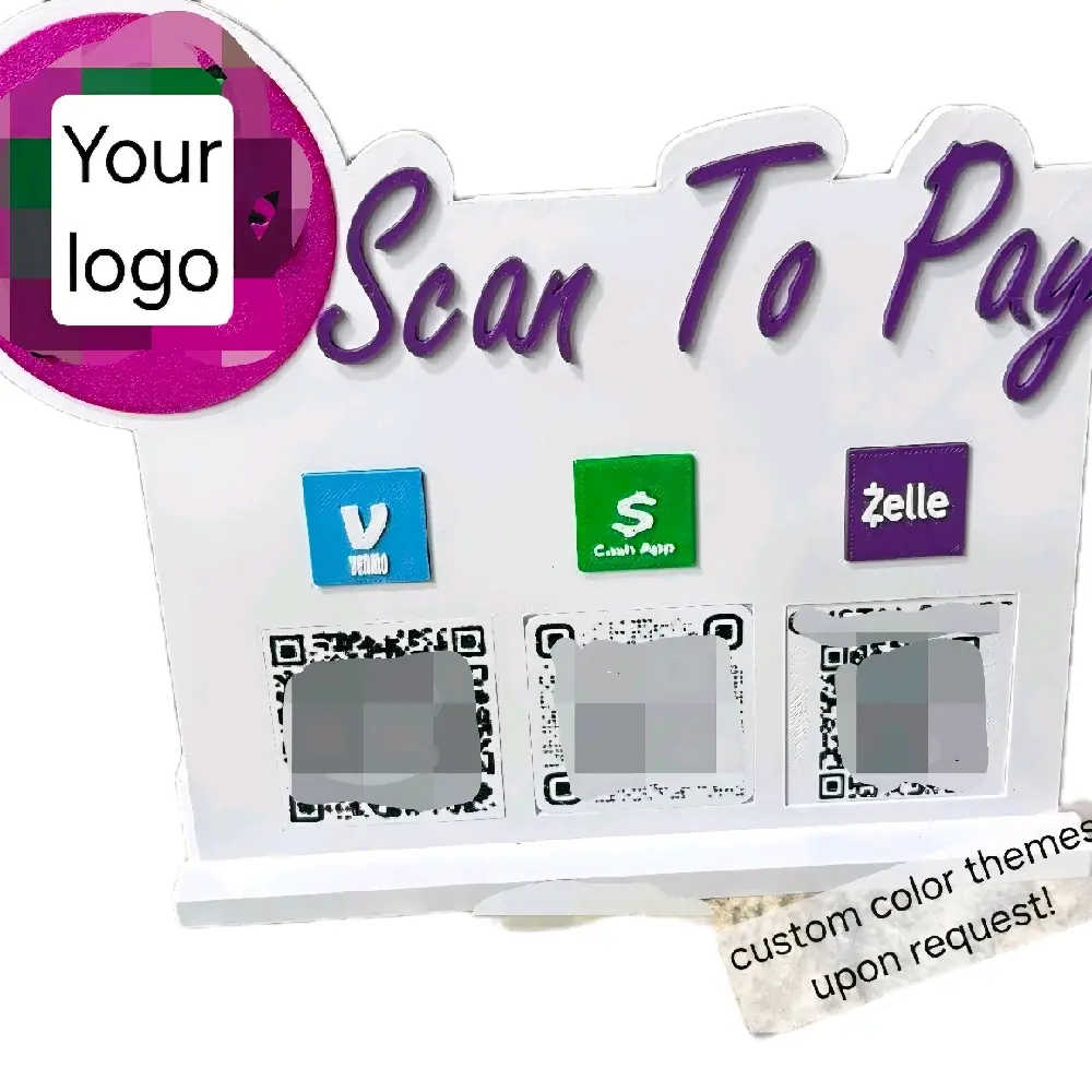 Custom Scan-to-Pay Sign - With QR Code or NFC Tag Options