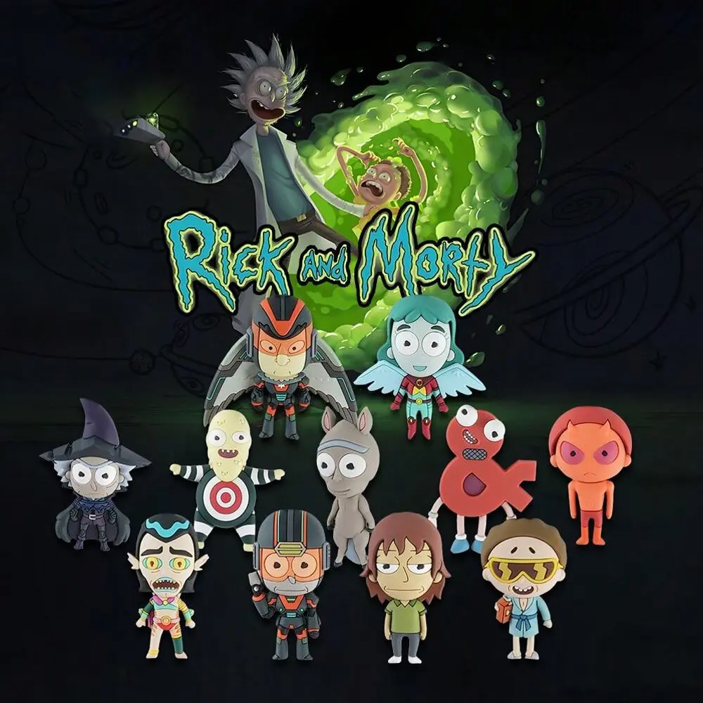 WB Officially Licensed Rick and Morty Blind Bag Keychain, Cute Keychains For Car Keys, Authentic, Cartoon Cute Anime Blind Box Surprise, Car Key Chains Backpack Hanging Accessories Room Decorations Collectibles