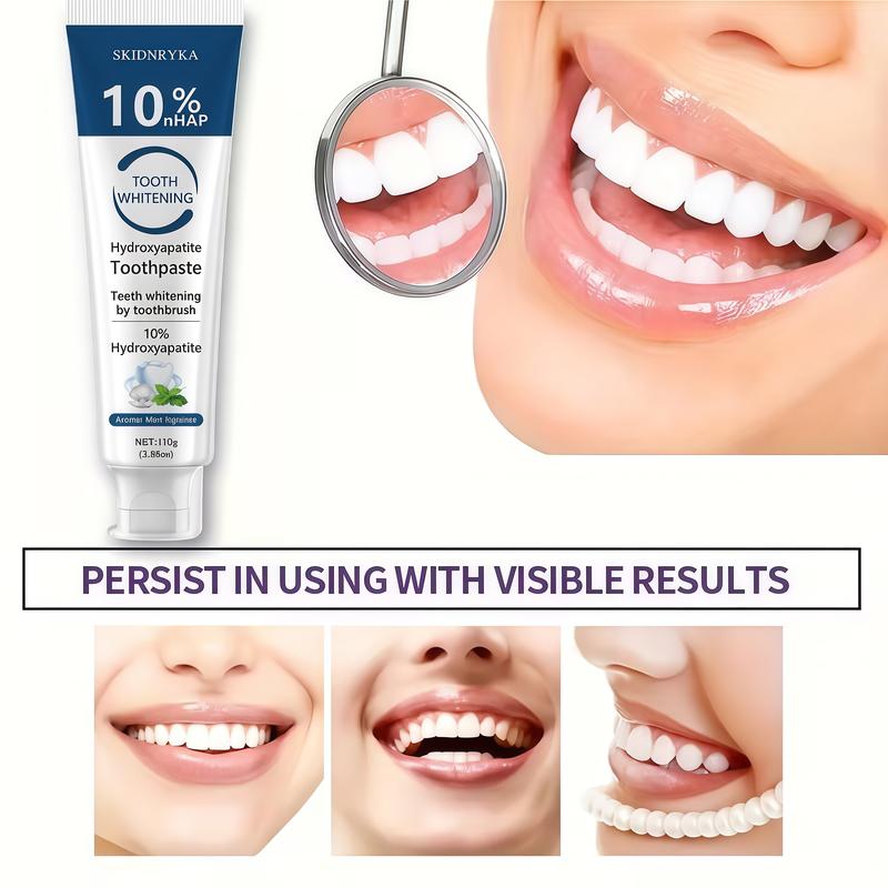 10% Hydroxyapatite Toothpaste - 1/2/3pcs, Refreshing Mint Flavor, Easy Stain Removal, Gum Care, Teeth Cleaning & Whitening, Long-lasting Fresh Breath, Enhances Your Smile, Family Oral Health, Essential for Oral Care, Whitening Toothpaste