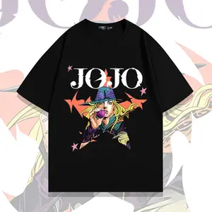 JoJo's Bizarre Adventure Steel Ball Run Gyro Zeppeli T-Shirt | Oversized Heavyweight Cotton Unisex Streetwear, Big JOJO Lettering Star Accents Design, Father's Day Gift for Classic Anime Fans