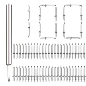 100pcs Wall Panel Seamless Nails Dual Head Screws for Baseboard, Wall Hanging Fastener, Invisible Safety Nails with Socket Tool, DIY Home Improvement Supplies