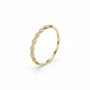 Marquise Band Stackable Ring in 18K Gold