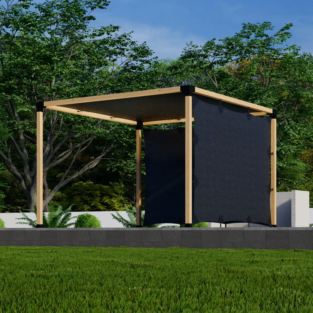Do-It-Yourself Pergola + Shade Canopies Kit