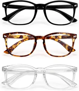 Reading Glasses for Men, Eyeglasses, Blue Light Readers for Men Women, Computer Eye Glasses, Cheaters - 3 Pair