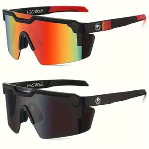 2 counts Heatwave Sport Sunglasses for Men Women UV400 Protection Cycling Running Fishing Outdoor Sports Wrap Around Shades