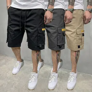 Men’s 3-Pack Ripstop Woven Utility Shorts, Menswear Loose-Fitted Plain Cargo Shorts with Multiple Pockets, Adjustable Drawstring Waist, Casual Straight-Leg Workwear for Camping, Travel