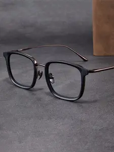 Fashion Vintage Stylish Square Frames Glasses, Trendy Versatile Anti-Blue Light Eyewear, Casual All Season PC Material Sunglasses