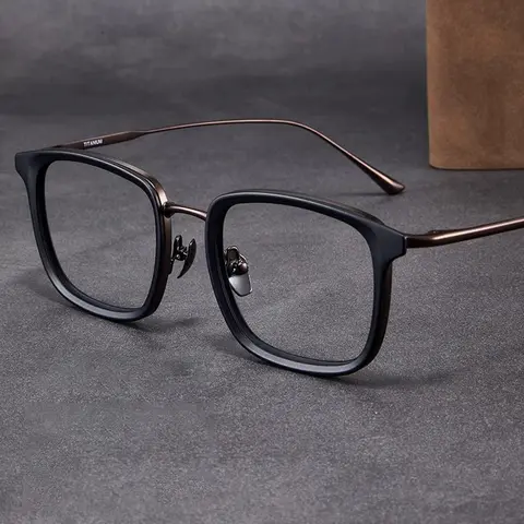 Fashion Vintage Stylish Square Frames Glasses, Trendy Versatile Anti-Blue Light Eyewear, Casual All Season PC Material Sunglasses