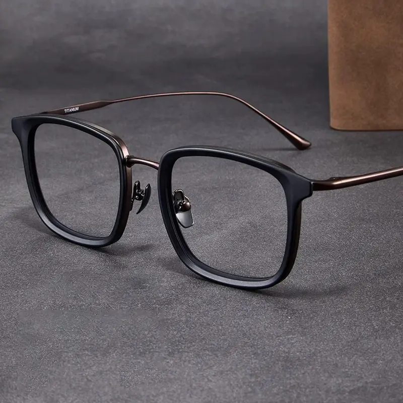 Fashion Vintage Stylish Square Frames Glasses, Trendy Versatile Anti-Blue Light Eyewear, Casual All Season PC Material Sunglasses