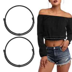 JASGOOD 2Pack Tuck Band Tool for Women Elastic Stretch Belts Tucking Shirts Sweater Cropping Belt Adjustable Crop Band for Top