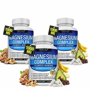 Toplux Magnesium Complex Supplement, 8 Essential Bioavailable Magnesium Forms, 1000mg Per Serving, Daily Support for Muscle, Sleep, Stress & Overall Health