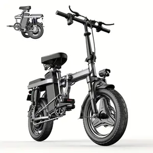 F12 1200W Peak Folding Electric Bike for Adults, 25MPH, 30-45 Miles Range, 48V 15Ah Battery, 14" Portable Mini Ebike with Dual Disc Brakes & Full Suspension, Compact Commuter E-Bike