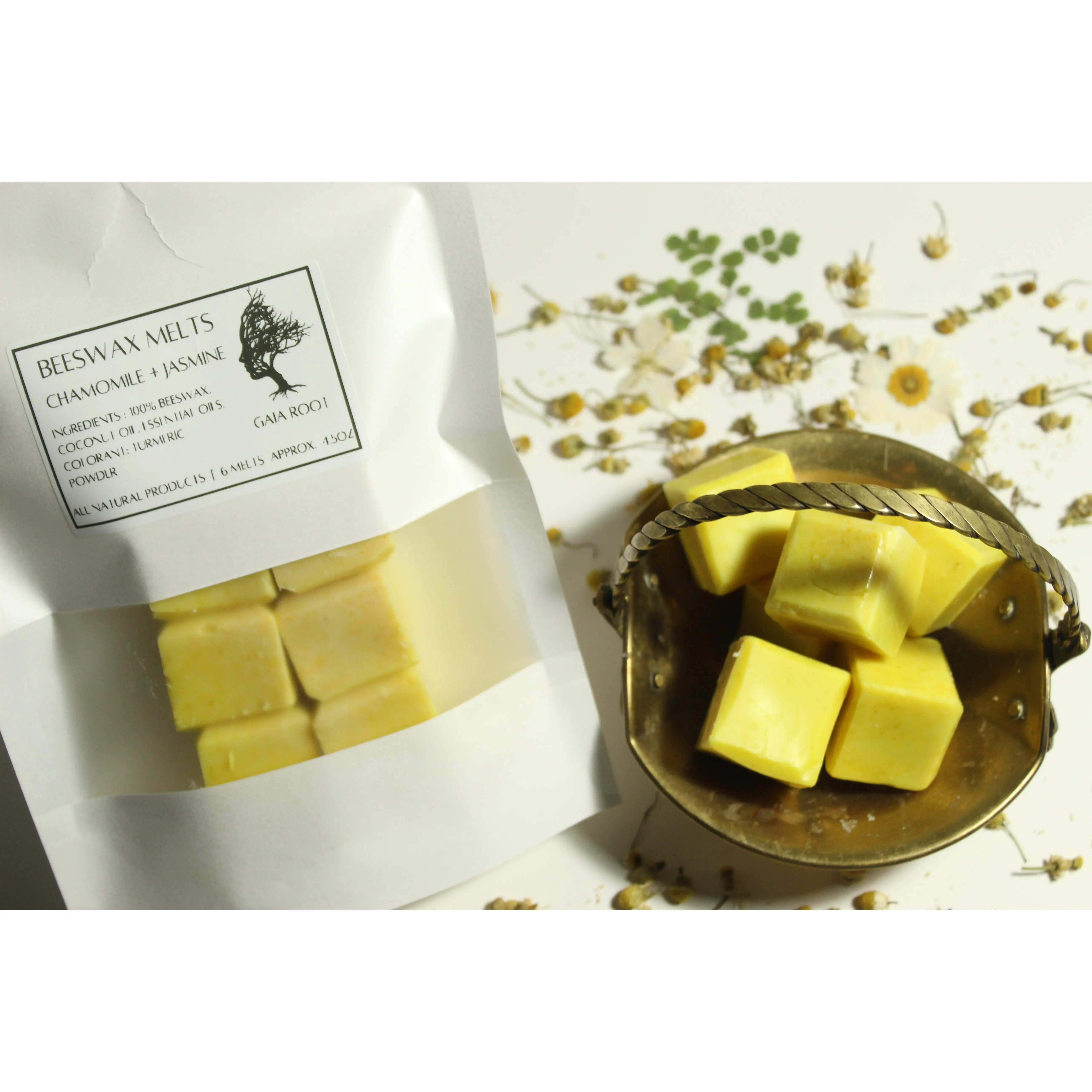 BEESWAX WAX MELTS  CHAMOMILE + JASMINE