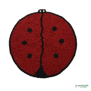 Lady Bug Wool Rug- Soft Rug: Handmade - Small To Large Area Carpet Using 100% Pure Natural Wool - Area Carpet