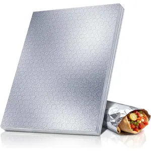 Insulated Heavy Duty Aluminum Foil Sheets for Sandwich Wrap-Heat & Grease Resistant Wrapping Paper - Food Wrapping for Burritos, Hot Dogs, and Sandwiches - 10 3/4 in x 14 in - 100 Pieces