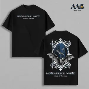 Motionless In White Afraid Of The Dark Graphic Tee, Oversized Heavyweight Cotton T-Shirt, Y2K Vintage Washed, 100% Soft Cotton, Premium Fit, Metalcore Band Graphic Tees, Music Merch, Aesthetic Gift For Hardcore Fans, High Quality Streetwear Shirt