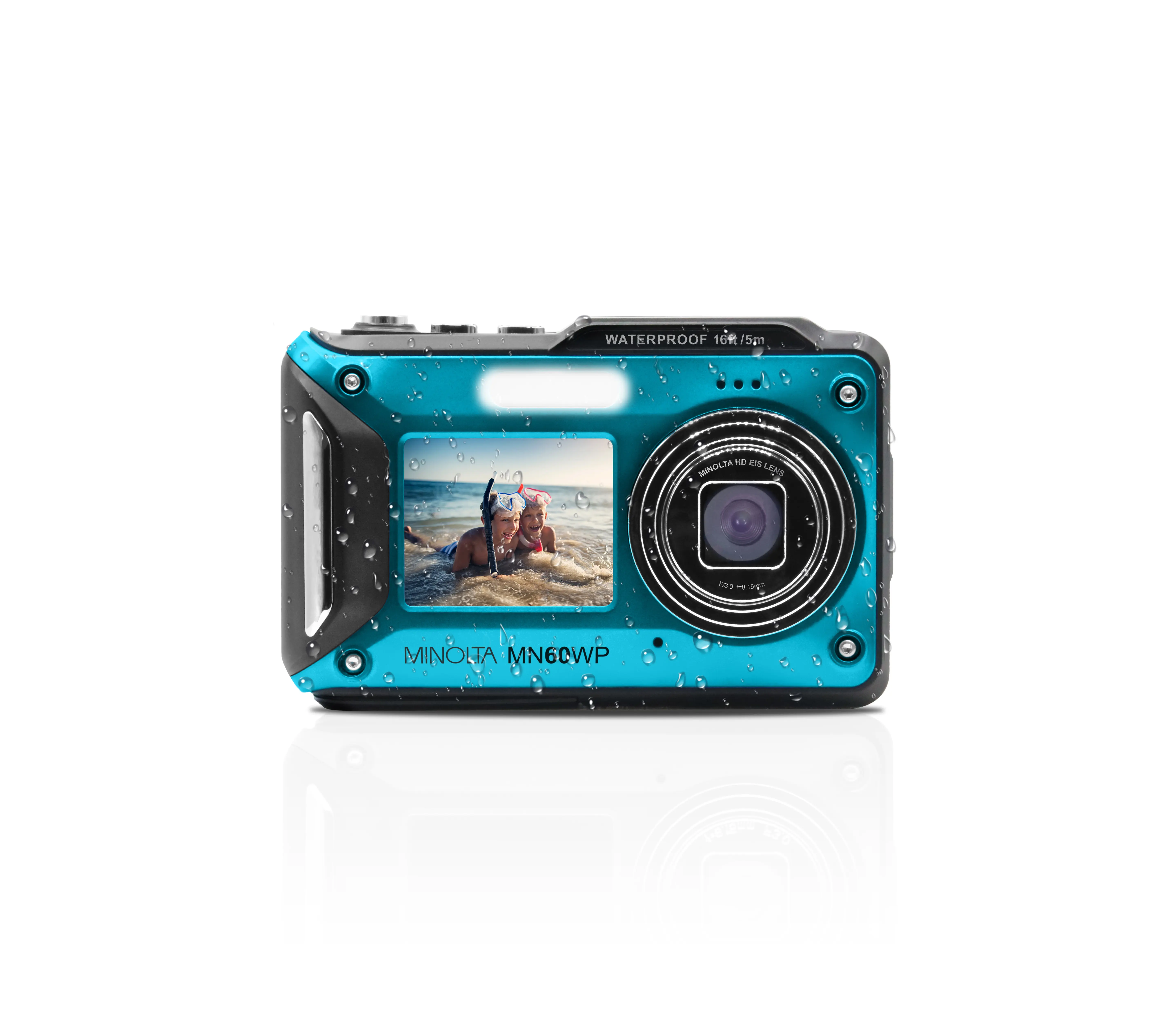 (Refurbished) MN60WP 48MP / 4K Ultra HD Dual Screen Waterproof Camera (BLUE)