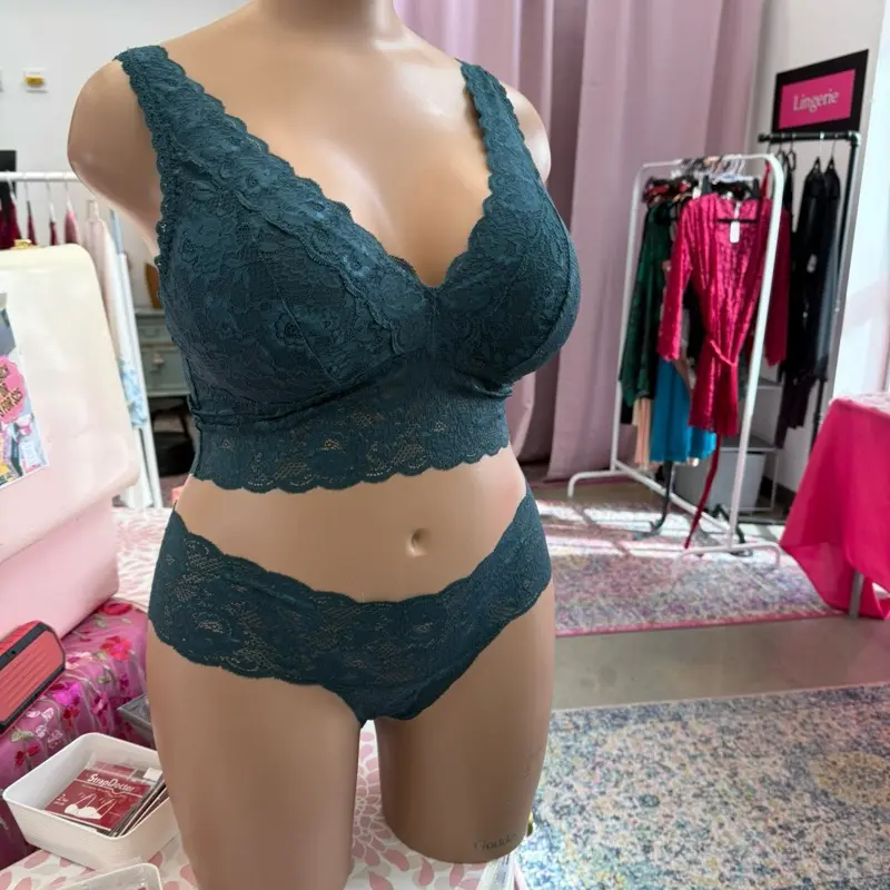 Cosabelle Never Say Never Plunging Long Line Bralette in Schnapps Color - Lace Design & Comfortable Fit