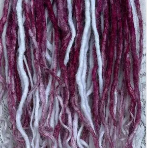 Burgundy/White Synthetic Dreadlock Extensions