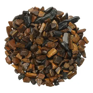 PETAXCELL Crystal Chips Stone, 0.44 Lb Fluorite Gravel Rocks (Tiger Eye, 7 - 16 Mm)