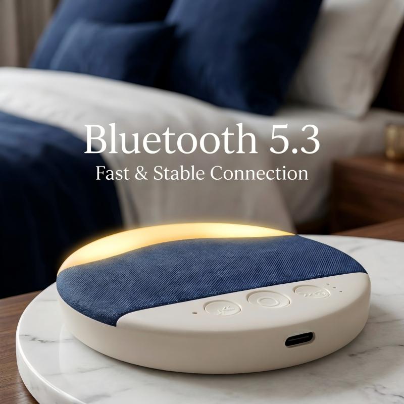 ZIZI SAUCE Ultra-Thin Bluetooth Pillow Speaker with Small Night Light white noise Bluetooth 6.0  Compatible with Android & iOS，Soft Immersive Sound Field, Air Conduction Audio Design, Pillow Speaker for Bedtime Music& Audiobooks, Sleep Sound,Portable