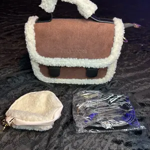 Brown mini fur bag