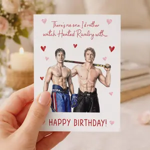 Heated Rivalry Birthday Card, Vintage Aesthetic, Modern A2 Greeting Card, Blank Inside, Ilya and Shane