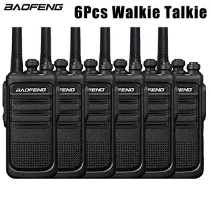 Baofeng 6 Pcs Upgrade New 888S Edition Walkie Talkie, Rechargeable Long Range with Earpieces for Adults, 16 Channel Professional Radio Handheld Two Way Radios and Charger Included (6 pack with 6 earpiece), Multi-Band Receiving and Transmitting