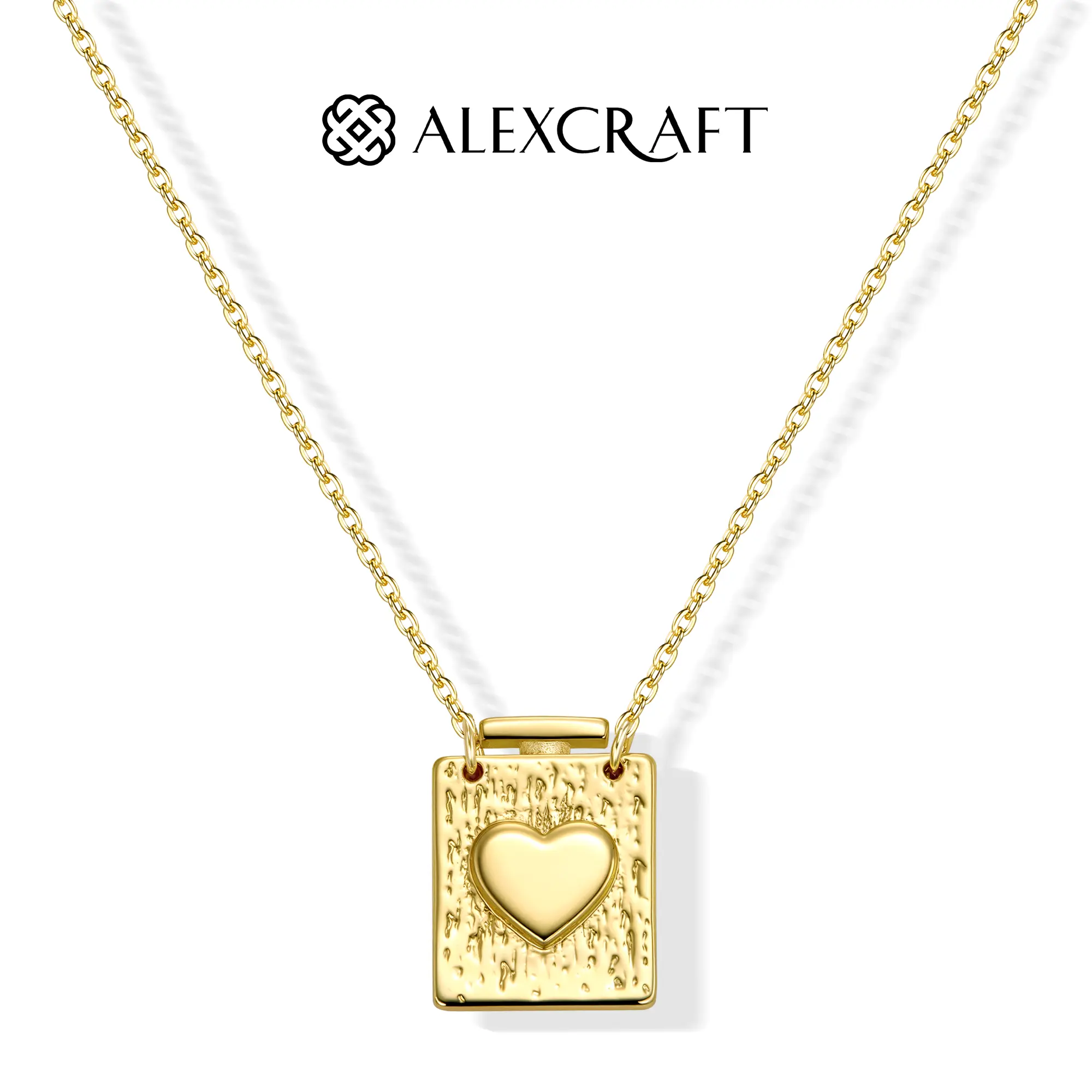 ALEXCRAFT Summer Gifts:14k Gold Plated Heart Pendant Necklace, Delicate Women's Accessory, Flask-Shaped Heart Necklace, Fashion Jewelry, Jewelry Gift, Waterproof & Tarnish-Resistant Necklace, Complexion-Flattering Fashion Piece summerwins