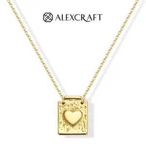 ALEXCRAFT Mother's Day Gifts: 14k Gold Plated Heart Pendant Necklace, Delicate Women's Accessory, Flask-Shaped Heart Necklace, Fashion Jewelry, Jewelry Gift, Waterproof & Tarnish-Resistant Necklace, Complexion-Flattering Fashion Piece