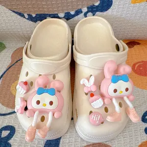 My Melody personalised shoes accessories high quality cartoon hole shoes accessories cute accessories suitable for hole shoes decorative shoe buckle accessories