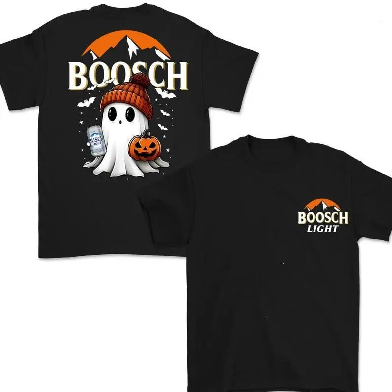 Boosch Light Halloween Ghost Pumpkin Beer T-Shirt, Spooky Season Graphic Tee