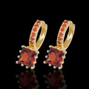 MOROCCAN GEM HUGGIE EARRINGS GOLD FILLED ORO LAMINADO