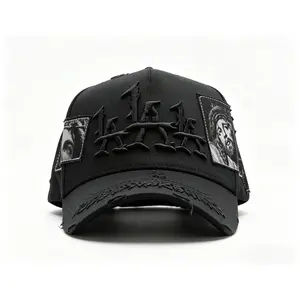 2026 Black portrait LA New York cool hip-hop style luxury baseball cap, fashionable hat, adjustable and multifunctional, made of high-quality fabric