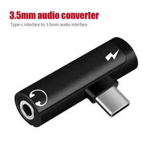 Type C Dual-port Audio Adapter To 3.5Mm Jack Headphone 2-in-1 Adapter Audio Charger Dispenser Accessories