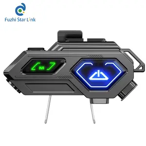 EDYELL Brand C8Pro Motorcycle Walkie Talkie IPX7 Waterproof Headset LED Lighting Wireless Bluetooth Headset smart noise Portable Durability Audio Black