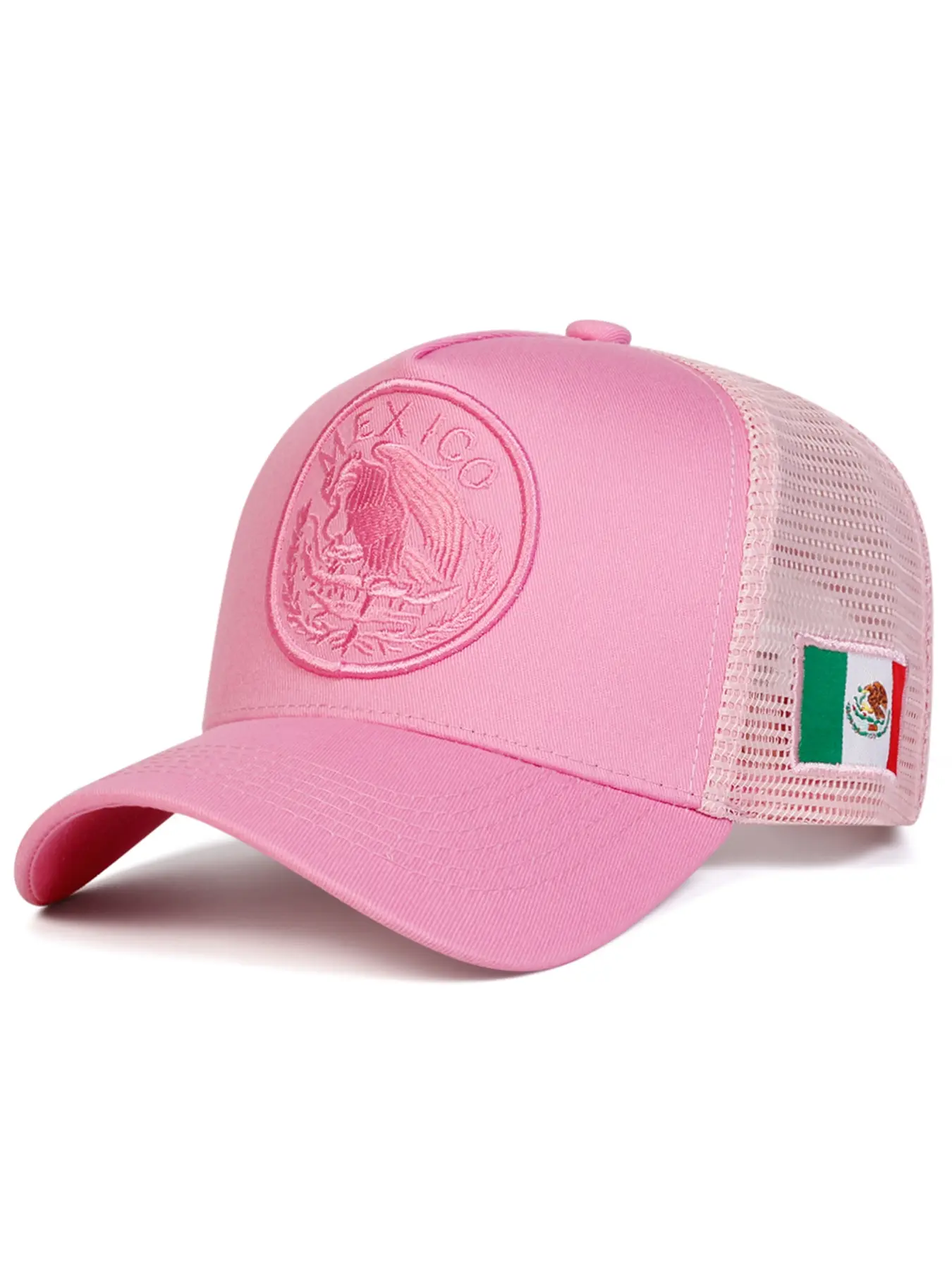 Mexico Flag Design Embroidered Fitted Baseball Cap, Casual Outdoor Sports Hat for Men & Women, Adjustable Sun Protection Cap for Daily Wear, Mexican Pride Hat