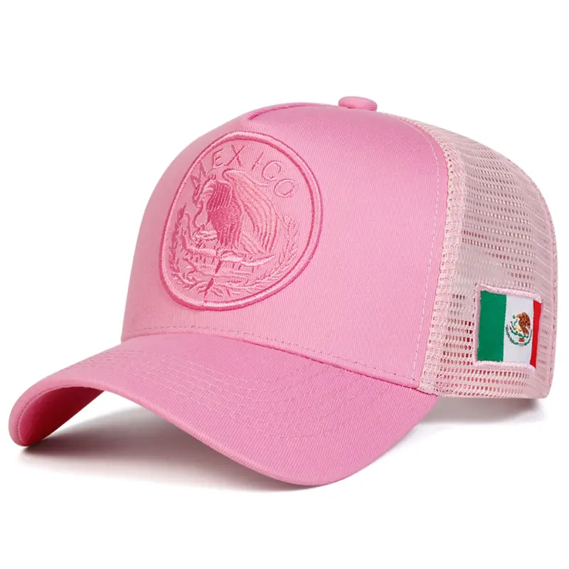 Mexico Flag Design Embroidered Fitted Baseball Cap, Casual Outdoor Sports Hat for Men & Women, Adjustable Sun Protection Cap for Daily Wear, Mexican Pride Hat, Patriotic Sports Hat