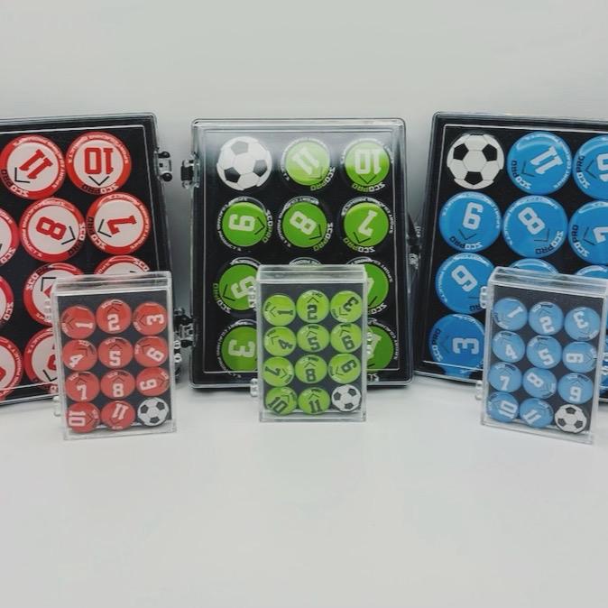 SCOPRO Travel Soccer Coaching Bundle - 16x12 Double Sided Dry Erase Magnetic Board with Carrying Case & 2 Sets of Numbered Magnets