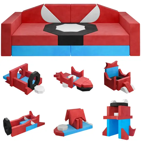 Segmart 14 Piece Modular Kids Play Couch, Convertible Toddler Sofa for Play, Sleep and Imagination, Soft Foam Couch Toy for Boys and Girls,  Indoor Foam Play Furniture for Building, Climbing, Learning Fun