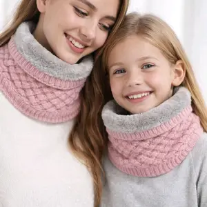 Winter Fleece Neck Warmer Scarf for Women & Teens Soft Knit Infinity Circle Scarf Cold Weather Cozy Fleece Lined Stretchy Knit Design One Size Fits Most