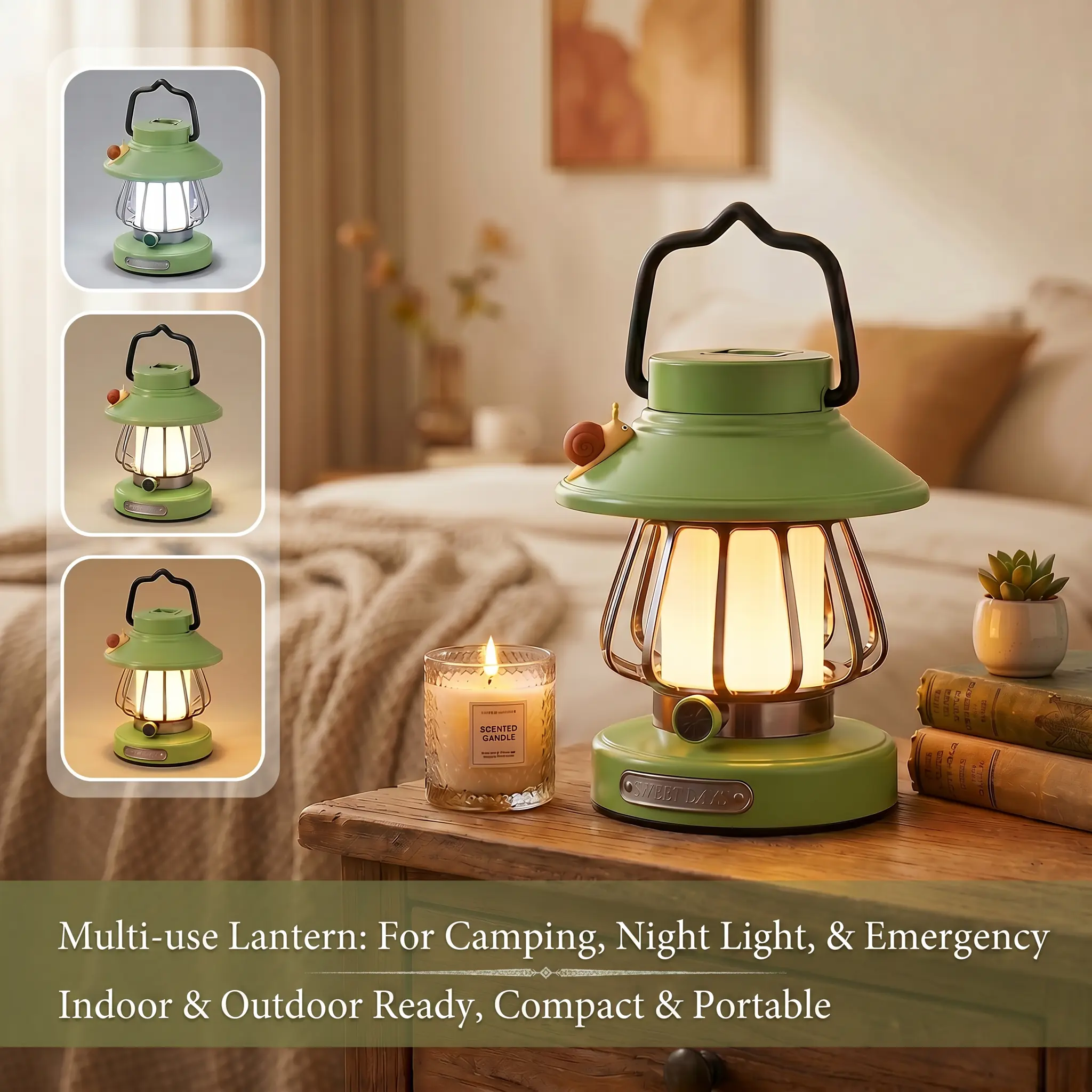 Viral Cute Snail Kids Lantern, Safe Durable ABS with No Sharp Edges, 30H Battery Life, 3-Color Stepless Dimming,Handle for Easy Carrying, Easy to Use, for Bedroom & Camping, Toddler Birthday Gift