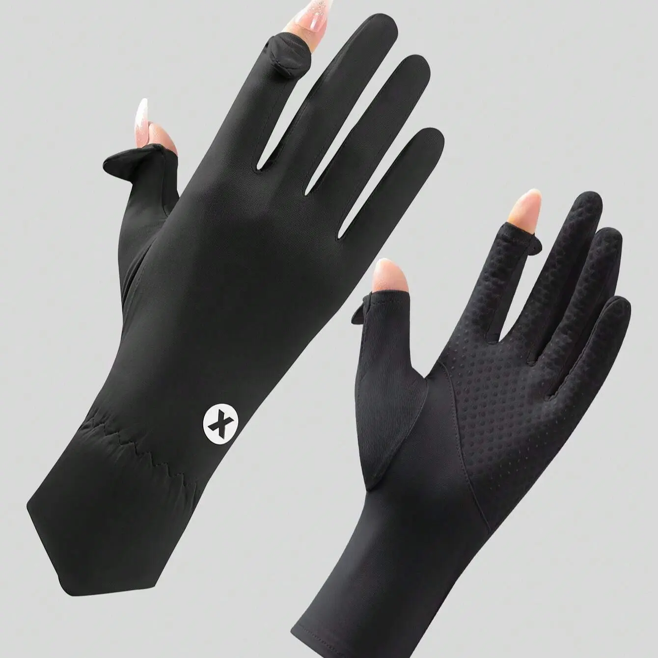 Summer Ice Silk Sunscreen Gloves, Non-Slip Touch Screen, Ideal for Driving and Cycling, Cool and Premium Ice Silk Gloves, Touchscreen Gloves